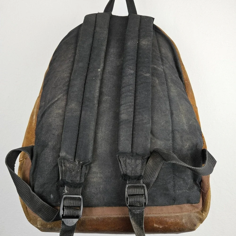 Jansport Adventure: Vintage Leather Backpack brown suede gorpcore